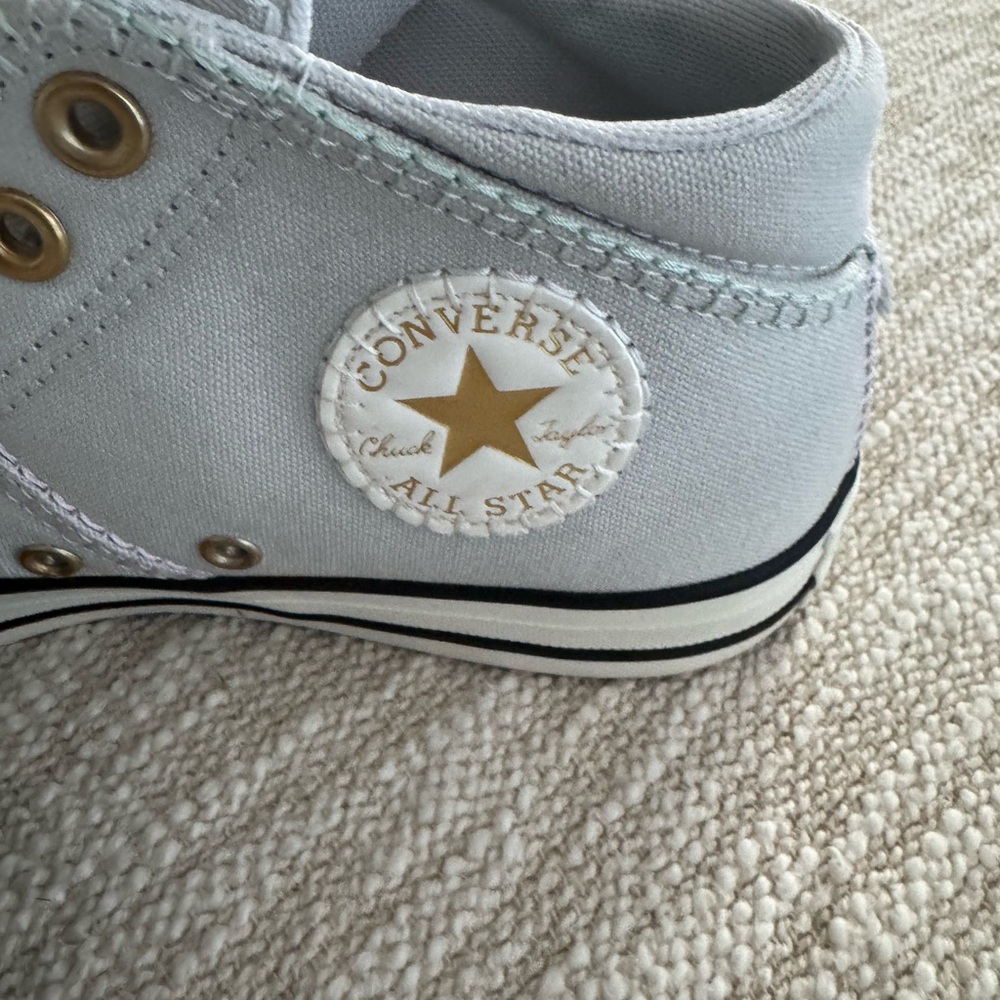 Converse Light Gray Sneakers with Gold Details